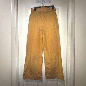 Who What Wear Wide Leg darkTan/burnt yellow Pants w belt Size 2 NWOT